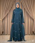 Floral Embroidered Abaya with Matching Stole