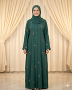 Floral Embroidered Abaya with Matching Stole