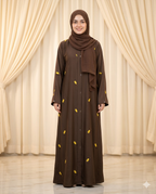 Floral Embroidered Abaya with Matching Stole