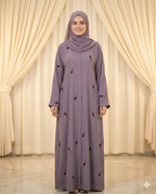 Floral Embroidered Abaya with Matching Stole