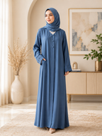Elegent nida 3 botton frount closed abaya