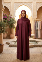 Elegent nida 3 botton frount closed abaya
