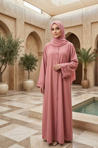 Elegent nida 3 botton frount closed abaya