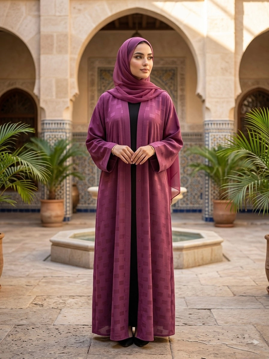 Elegant Zoom Front Open Abaya
