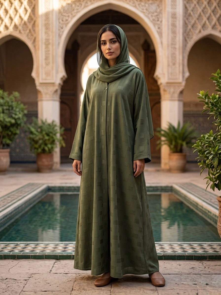 Elegant Zoom Front Open Abaya