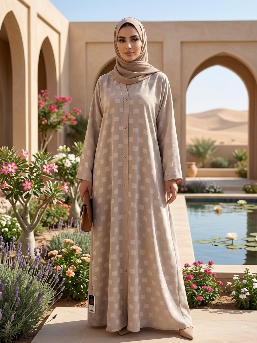 Elegant Zoom Front Open Abaya