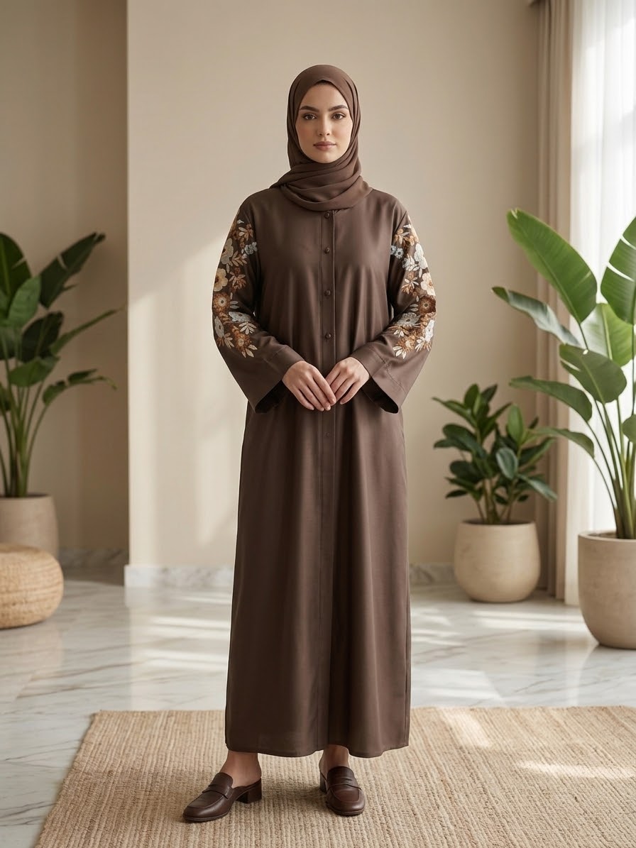 The Petal-Grace Open Abaya