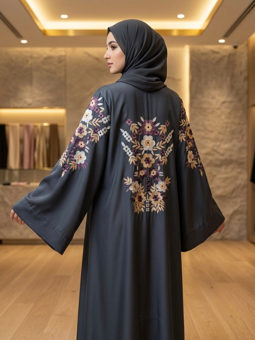 The Petal-Grace Open Abaya