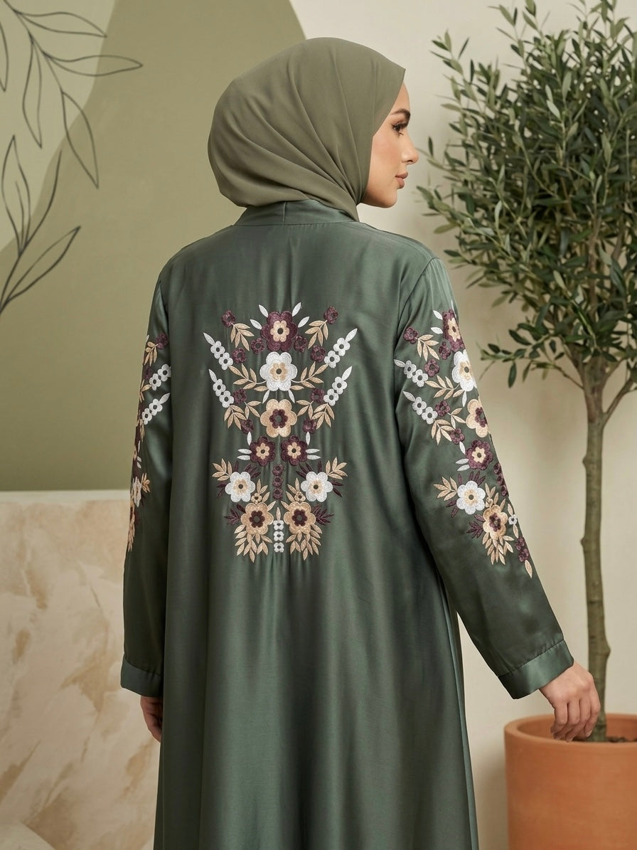 The Petal-Grace Open Abaya