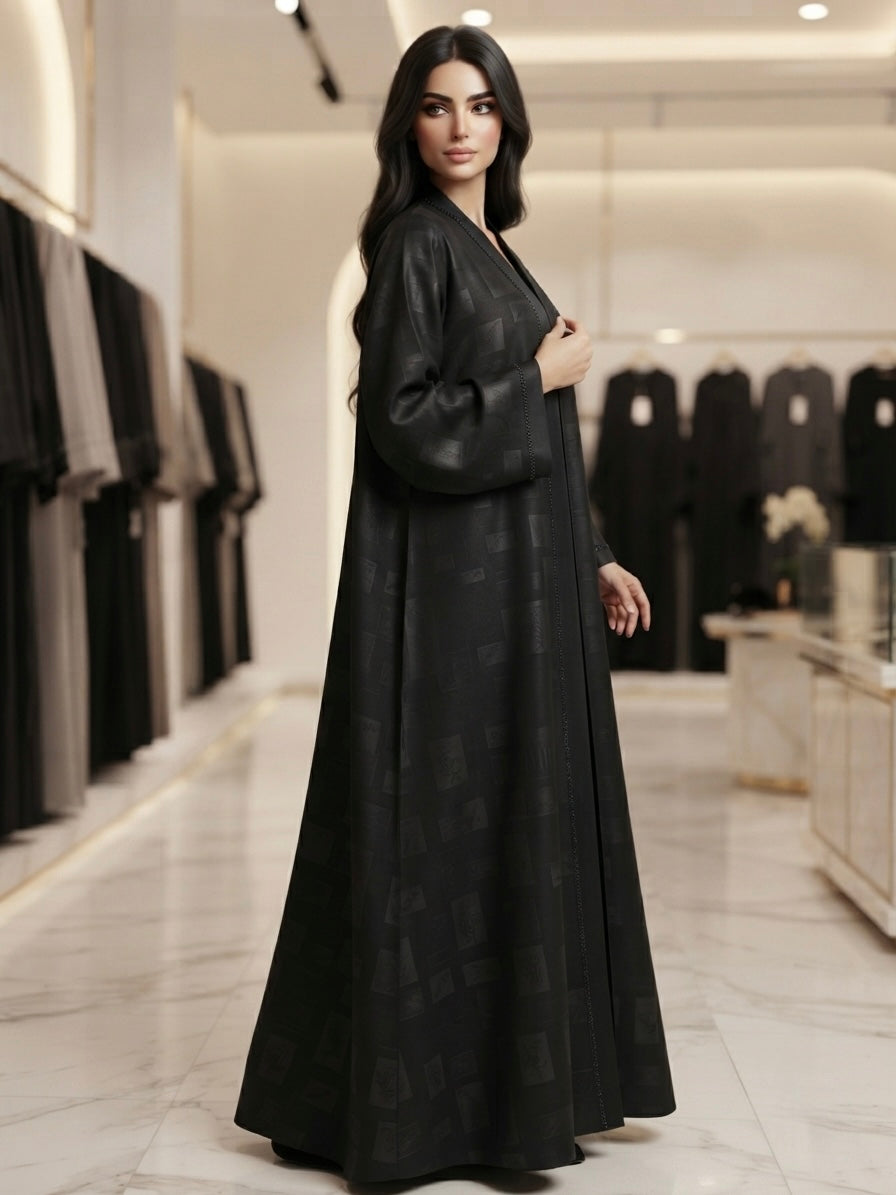Jacquard pattern abaya