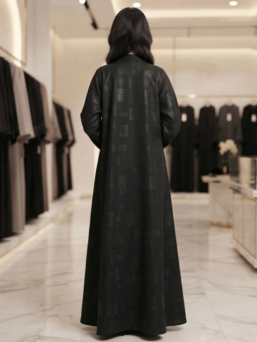 Jacquard pattern abaya