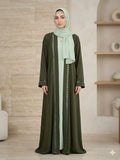 The Olive Harmony Double Abaya