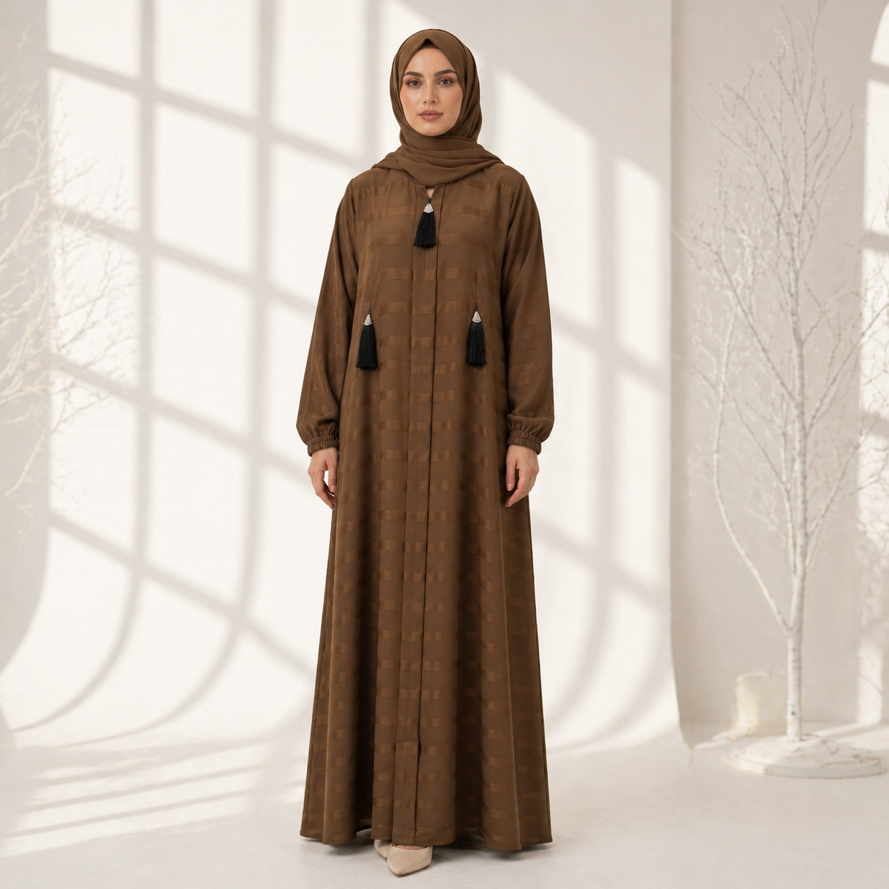 Elegant Zoom Tussle Abaya